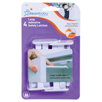 New Dreambaby® Adhesive Safety Latches - Long - 4 Pack