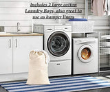 Brand new Cotton Craft - 2 Pack Extra Large 100% Cotton Canvas Heavy Duty Laundry Bags - Natural Cotton - 28x36 Inch! Also great to use as hamper liners! Retails $49+