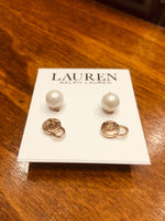 Brand new Nordstrom Item! Women's Lauren by Ralph Lauren 2 pair studs!