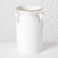 Brandes Hand Crafted White 8.25" Metal Table Vase Jar by Gracie Oaks! Retails $92+