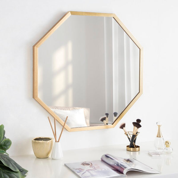 New Wayfair Item! Gold Flamingo Laverty Framed Octagon Wall Mirror 28X28 Gold! Retails $230 w/tax!