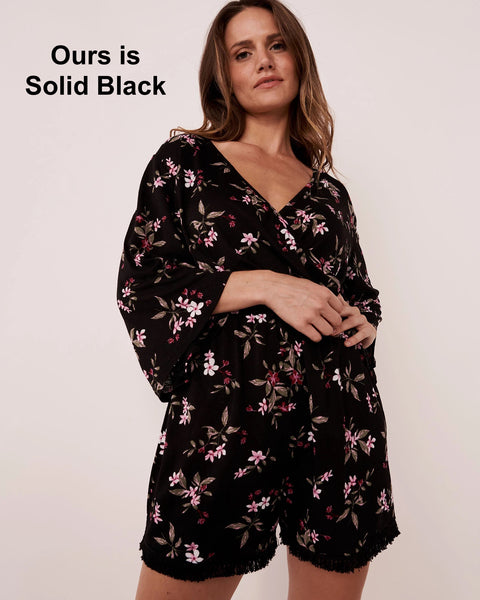 New with tags! Cross Front Swimsuit Coverup Romper by La Vie en Rose, Solid Black, NOT Print, Sz S