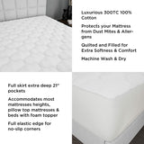 Lavish Home Padded Mattress Cover-100% Cotton Twin XL Overstuffed Bed Protector Topper for Allergens, Mites-Fitted No Slip Corners, Fits 21" Deep! Retails $85+