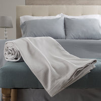 Lavish Home 100 Percent Cotton Blanket, Platinum - Twin, Over-sized, made with the highest quality cotton, wicks away moisture!