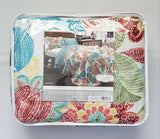 New Lush Decor Vibrant Lush Decor Layla Quilt Floral Leaf Print 3 Piece Reversible Bedding Set, Orange & Blue! King! MSRP $249+