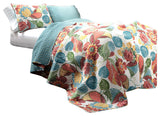 New Lush Decor Vibrant Lush Decor Layla Quilt Floral Leaf Print 3 Piece Reversible Bedding Set, Orange & Blue! King! MSRP $249+