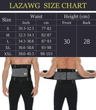 New LAZAWG Waist Trimmer Sweat Sauna Belt Waist Trainer for Weight Loss Adjustable Double Straps, Sz 3X Womens or 2X Mens!