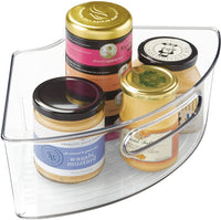 New iDesign Plastic Lazy Susan Cabinet Storage Bin, 1/4 Wedge Container for Kitchen, Pantry, Counter, BPA-Free, 12.56" x 7.33" x 4.05", Set of 4, Clear, Retails $65+