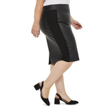 New with tags! George Plus Women's High Waist Ultra Soft Pleather Skirt with stretch, Black, Sz 4X!