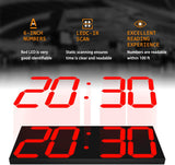 CHKOSDA Remote Control Jumbo Digital Led Wall Clock, Multifunction Led Clock, Large Calendar, Minute Alarm Clock, Countdown Led Clock, Big Thermometer, Mute Clock (Red) Retails $120+