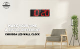 CHKOSDA Remote Control Jumbo Digital Led Wall Clock, Multifunction Led Clock, Large Calendar, Minute Alarm Clock, Countdown Led Clock, Big Thermometer, Mute Clock (Red) Retails $120+