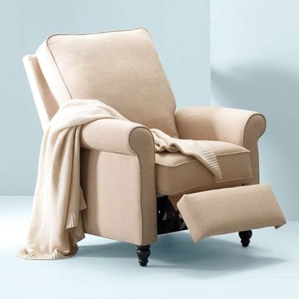 Great Quality Linen Taupe Manual Recliner by Andover Mills! Simply push back to recline: no levers or buttons required for comfortable long-term sitting, TV viewing, or a relaxed recline. Seats up to 300 lbs.