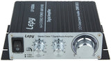 New in box! Lepy LP-2020A Class-D Hi-Fi Audio Mini Amplifier with US Power Supply Black! Ideal for both home and car audio applications.