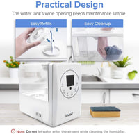 Brand new Levoit Warm & Cool Mist Ultrasonic Humidifier with ultrasonic mist for plants! Remote/Touch control, Large Display! Auto shut off! Great Reviews!