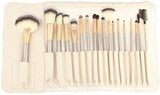New Leyingds Makeup Brush 18 Pcs Professional Makeup Brush Kits Facial Blending Brush Set in fold up Cream Case with snap closure!