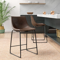 Brand new in box! Very comfortable Liara Counter Stools with footrests (Set of 2) Dark Brown! Retails $257 W/Tax!