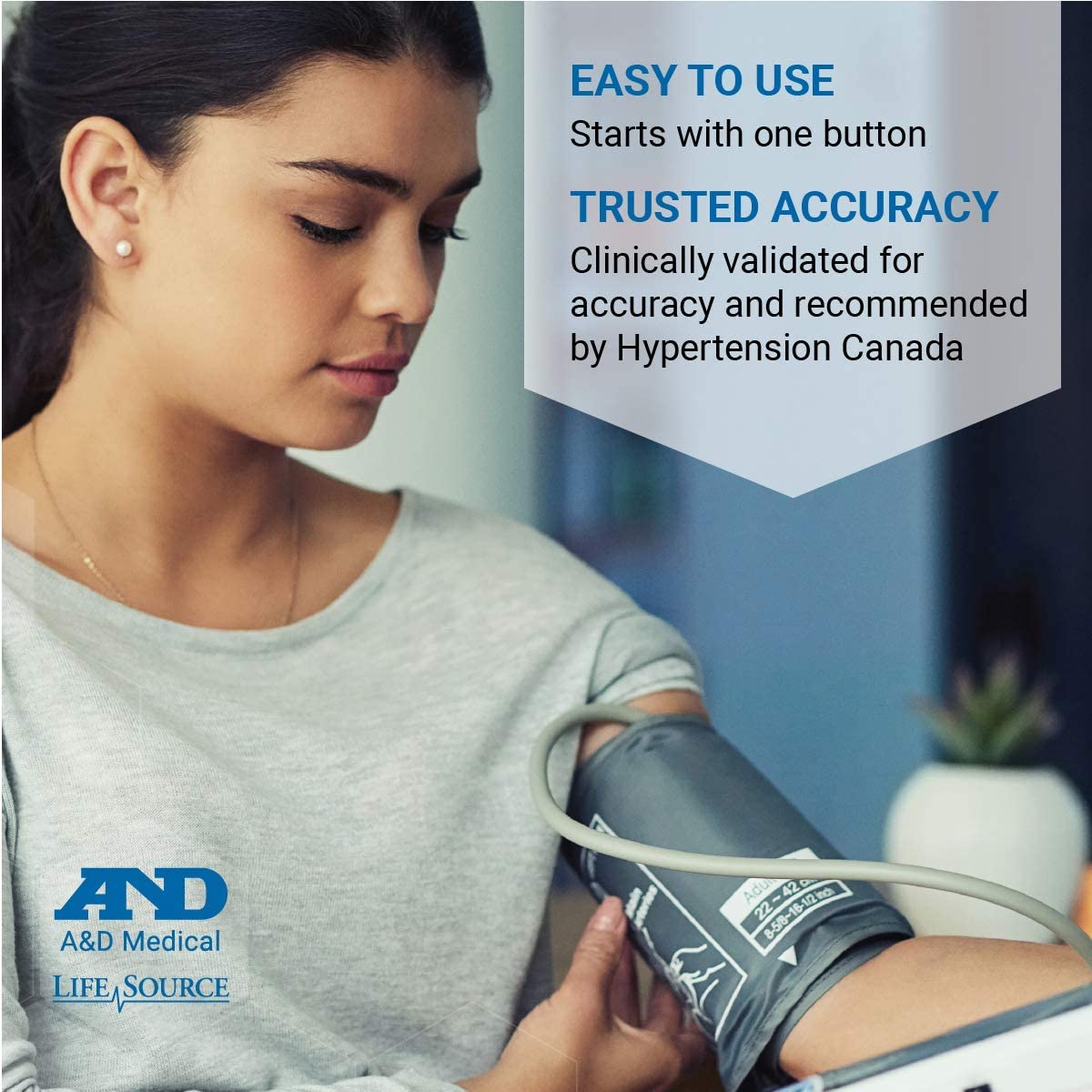 LifeSource Upper Arm Digital Blood Pressure Monitor with Medium Cuff ...