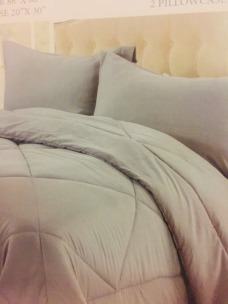 Premier Bamboo Comfort 3 Piece Comforter set! Light Grey! Queen! Lightweight~Ultra Soft~All Season!