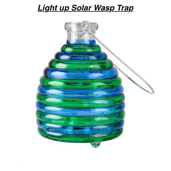 Light Up Solar Wasp Trap – Natural, Non-Toxic Wasp Control! Does not Target Beneficial bees!