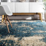 New nuLOOM Lindsy Distressed Area Rug, 3' x 5', Blue, Made in Egypt!