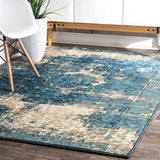 New nuLOOM Lindsy Distressed Area Rug, 3' x 5', Blue, Made in Egypt!