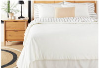 New Great Quality Linen Blend Comforter Set by Hearth & Hand™ with Magnolia in Off White, Sz Full/Queen! Joanna Gaines Exclusive Collection! Retails $175+