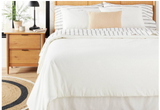 New Great Quality Linen Blend Comforter Set by Hearth & Hand™ with Magnolia in Off White, Sz Full/Queen! Joanna Gaines Exclusive Collection! Retails $175+