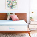 New Linenspa 3 Inch Gel Infused Memory Foam Mattress Topper, Queen, comes compressed in box for easy transport!