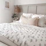 New Lofty Cotton Slub Wood Block Floral Quilt White - Threshold™ designed with Studio McGee in King!