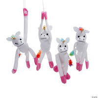 New Hanging Long Arm Stuffed Unicorn Small Plush! Hang it anywhere! Little ones will have fun hanging these around dresser pulls, doorknobs and bed posts!
