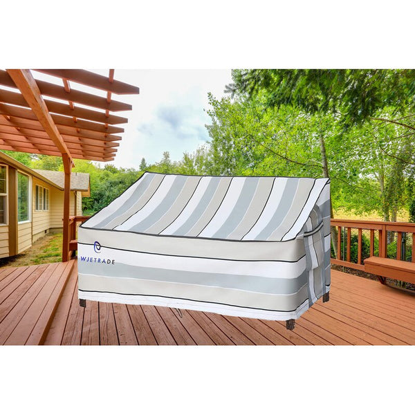 New Wayfair Outdoor Loveseat/Bench Cover Waterproof UV Resistant Beige+Grey! Retails $105+