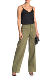 New Women's LOVE FIRE Twill Olive Green Wide Leg Pants, Sz M!