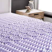 New LUCID 2 Inch 5 Zone Lavender Memory Foam Mattress Topper – Calming Lavender – Targeted Convoluted Comfort Zones, Twin (LU20TT30ZT) Retail $86+