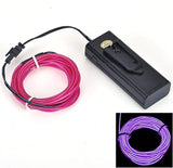 NEW Lychee 5 X 1 metre of EL Wire + Driver + Splitter Neon Glowing Strobing Electroluminescent Light El Wire Battery Pack for Parties Halloween Decoration (Purple)