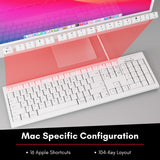 New Macally Full Size USB Wired Keyboard compatible wit all apple products - Mac Compatible Apple Shortcuts, Extended with Number Keypad, Rubber Dome Keycaps