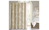 Madison Park MPE70-036 Essentials Vaughn Shower Curtain 72x72 Taupe, Retails $55+