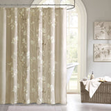 Madison Park MPE70-036 Essentials Vaughn Shower Curtain 72x72 Taupe, Retails $55+