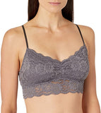 Brand new Mae Women's Lace Wire free Padded Bralette in Grey, Sz M