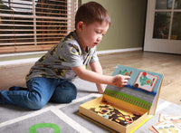 New Magnetic Art Case Toy Puzzle Game for Kids (Vehicle Puzzle Art Case) with Drawing Board