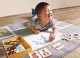 New Magnetic Art Case Toy Puzzle Game for Kids (Vehicle Puzzle Art Case) with Drawing Board