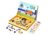 New Magnetic Art Case Toy Puzzle Game for Kids (Vehicle Puzzle Art Case) with Drawing Board