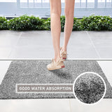 HOUSE DAY Front Door Mat Indoor 17" x 30", Heavy Duty Magic Door Mat | Low-Profile Mats for Entry, High Traffic Areas, Anti-Slip Rubber Mat Low-Profile Entrance Door Rug Machine Washable -Gray