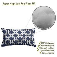 Majestic Home Goods Links Indoor Outdoor Lumbar Pillow! Navy/White! Winner can Purchase 2nd one at winning bid! Retails $75+ Each Pillow