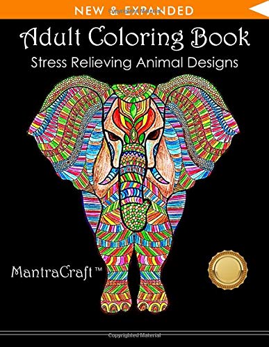 Adult Colouring Book: Stress Relieving Animal Designs Paperback