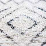 New Maples Rugs Runner Rug - Abstract Diamond 2'6 x 10 Distressed Style Non Skid Hallway Entry Rugs Runners [Made in USA] for Kitchen and Entryway, Grey & White!