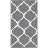 New Maples Rugs Rebecca Contemporary Runner Rug Non Slip Hallway Entry Carpet [Made in USA], 2'6 x 3'10, Grey/White