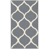 New Maples Rugs Rebecca Contemporary Runner Rug Non Slip Hallway Entry Carpet [Made in USA], 2'6 x 3'10, Grey/White