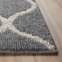 New Maples Rugs Rebecca Contemporary Runner Rug Non Slip Hallway Entry Carpet [Made in USA], 2'6 x 3'10, Grey/White