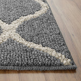 New Maples Rugs Rebecca Contemporary Runner Rug Non Slip Hallway Entry Carpet [Made in USA], 2'6 x 3'10, Grey/White