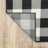 New Oriental Weavers Marina 2Ft 5" X 4Ft 5" Indoor/Outdoor Area Rug! Black & Ivory! Made in Egypt!